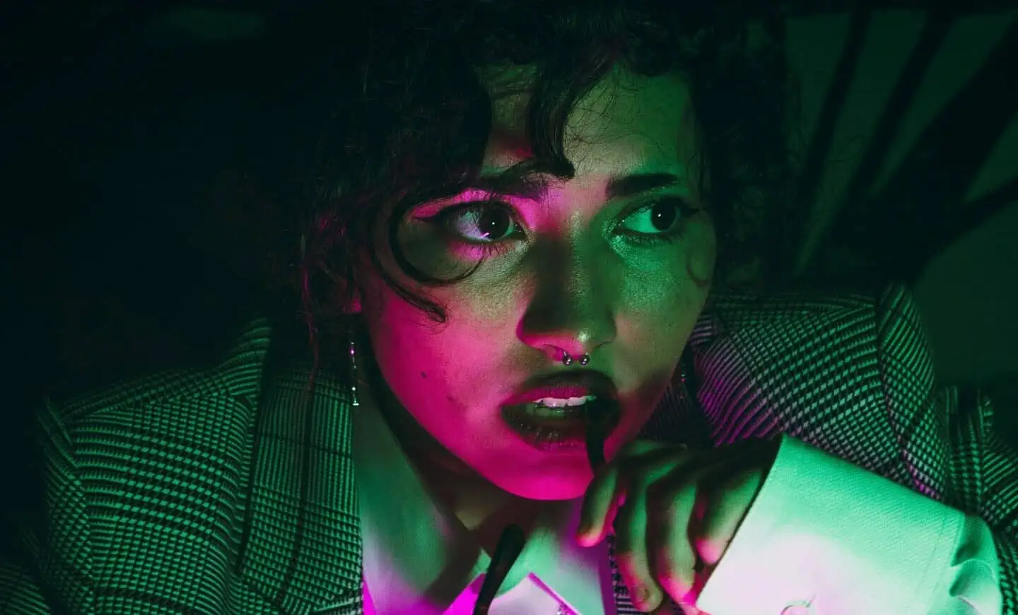 A scared woman
