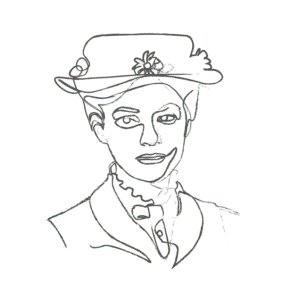 Illustration of Mary Poppins: an example for an Enneagram Type 1 personality