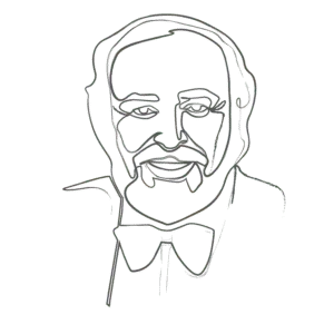Illustration of Luciano Pavarotti: an example for an Enneagram Type 2 personality