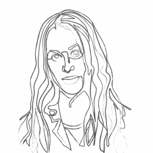 Illustration of Alanis Morrisette: an example for an Enneagram Type 4 personality