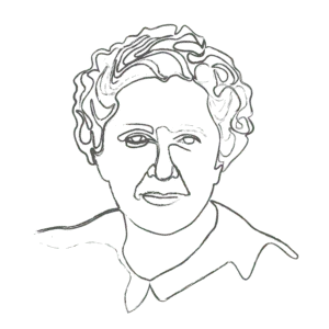 Illustration of Agatha Christie: an example for an Enneagram Type 5 personality