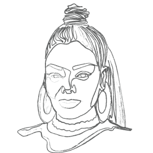 Illustration of Janet Jackson: an example for an Enneagram Type 9 personality