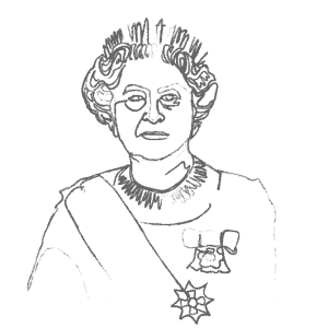 Illustration of Queen Elizabeth II: an example for an Enneagram Type 9 personality
