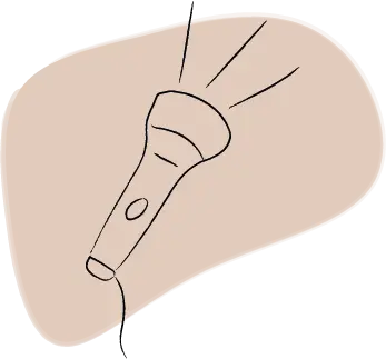 Illustration of a flashlight as a metaphor for Enneagram types and their wings