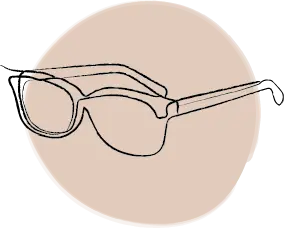 Illustration od glasses as a metaphor for personality types